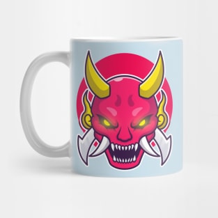 Oni Mask Demon Cartoon Mug